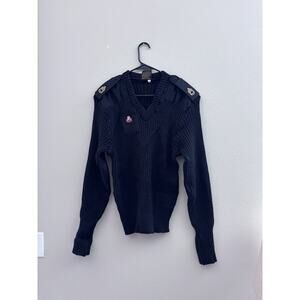 Citadel Men's 100% Virgin Wool Sweater Size Large Wooly Pully Military Knit Uni